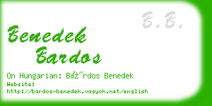 benedek bardos business card